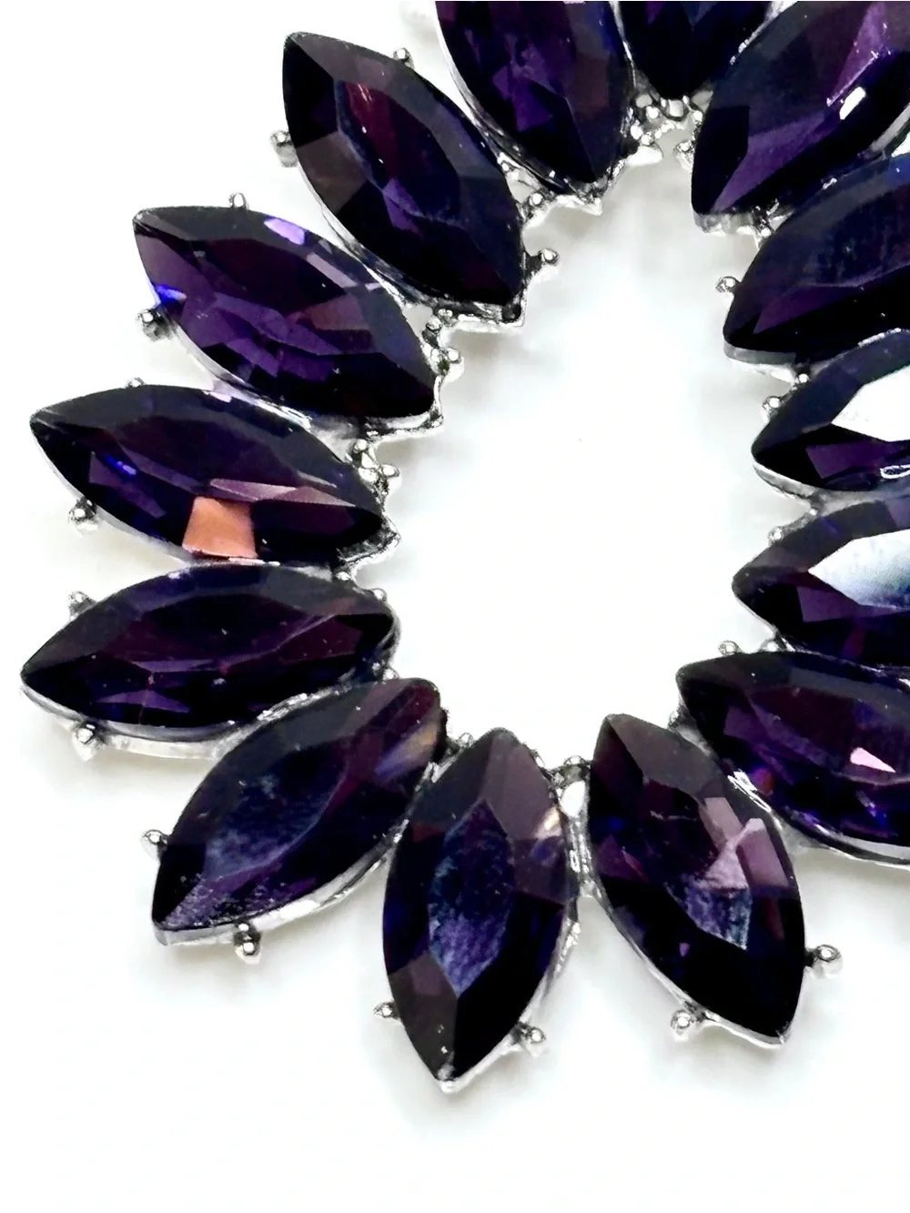 NWT Noir Purple Crystal Drop Dangle Chandelier Earrings